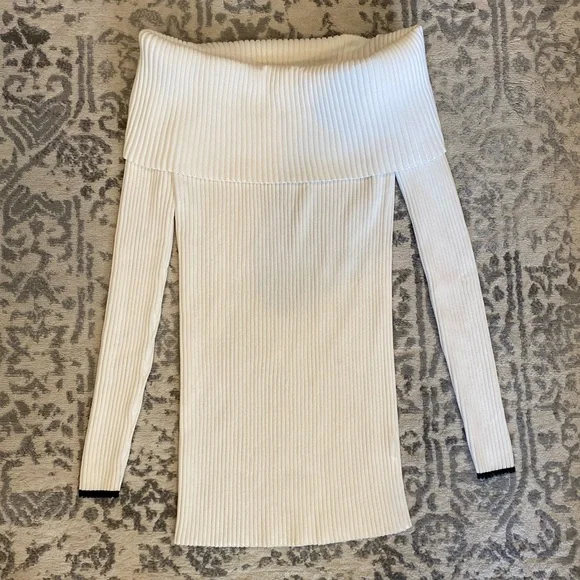 Proenza Schouler Off The Shoulder Long Sleeve Ribbed Top - Picture 3 of 7